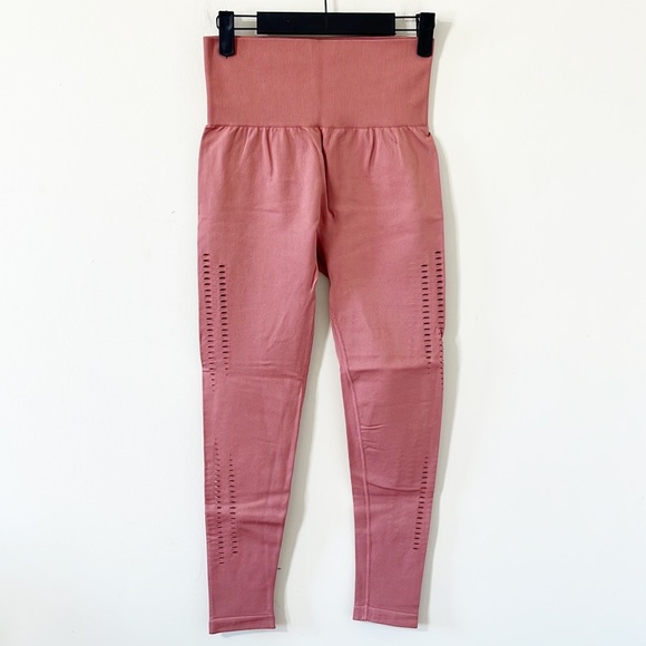 Jed North Pants - Jed North Pink High Rise Eyelet Full Length Seamless Leggings Size M/L